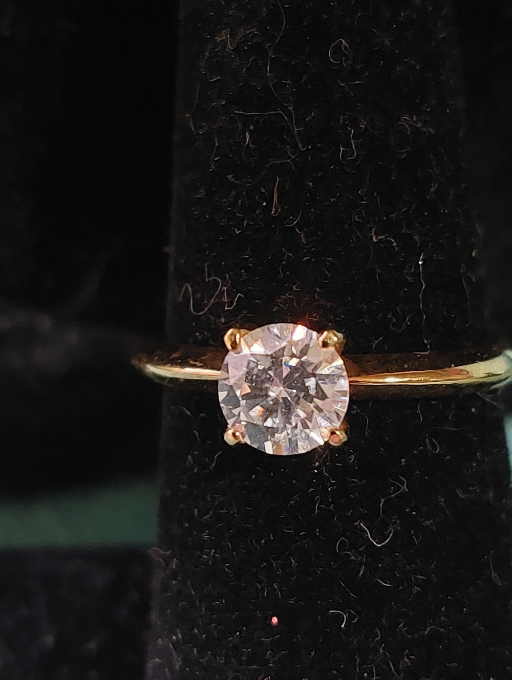 Four Rhinestone Goldtone Stackable Rings - Picture 13 of 15